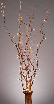 Battery Operated Natural Brown Twig Branch 50 LED 39 Inch